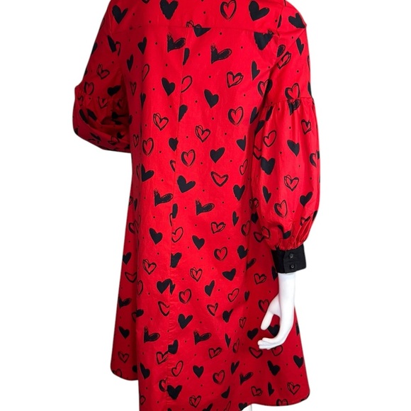 Valentines New York & Company Hearts Dress Size Medium Red & Black.  #316 - Picture 8 of 13